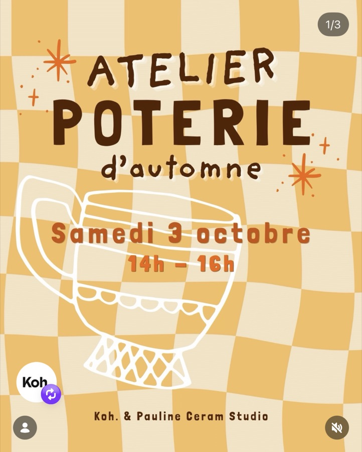 L'atelier poterie d'automne chez Koh.